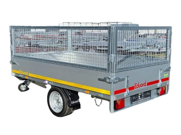 Anhänger 750 kg offen Eduard Hochlader mit Laubgitteraufsatz mieten